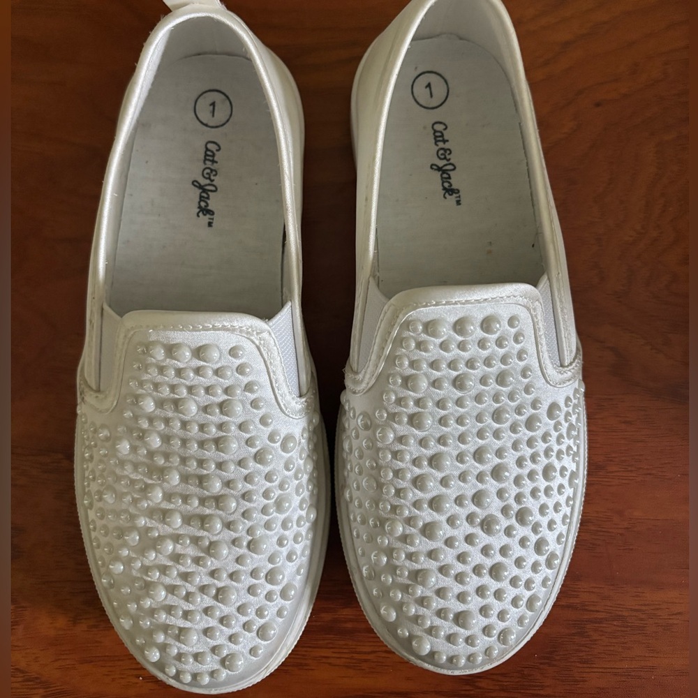 Cat & Jack White Textured Slip-On Sneakers